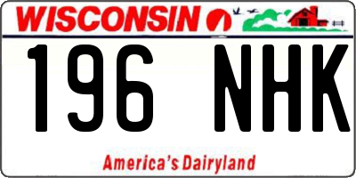 WI license plate 196NHK