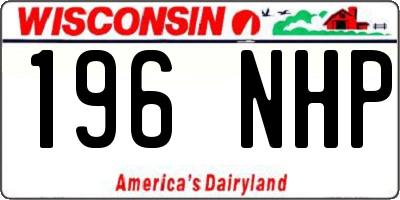 WI license plate 196NHP