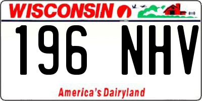 WI license plate 196NHV