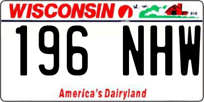 WI license plate 196NHW