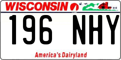 WI license plate 196NHY