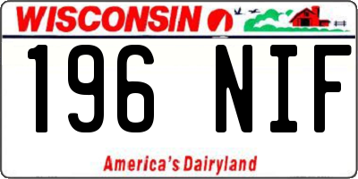 WI license plate 196NIF