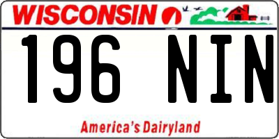 WI license plate 196NIN