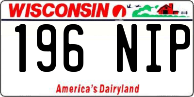 WI license plate 196NIP
