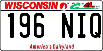WI license plate 196NIQ