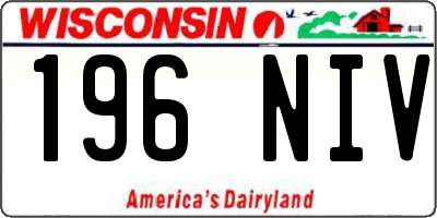WI license plate 196NIV