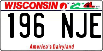 WI license plate 196NJE
