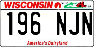 WI license plate 196NJN