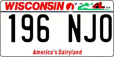 WI license plate 196NJO