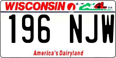 WI license plate 196NJW