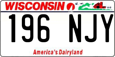 WI license plate 196NJY