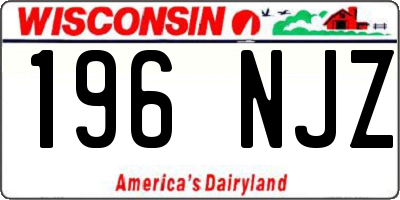 WI license plate 196NJZ