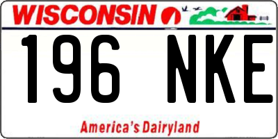 WI license plate 196NKE