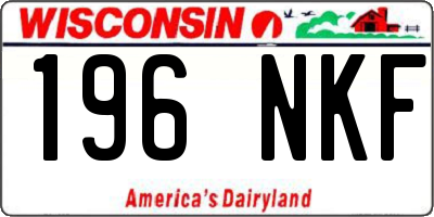 WI license plate 196NKF