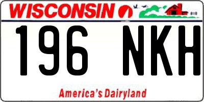 WI license plate 196NKH