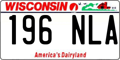WI license plate 196NLA