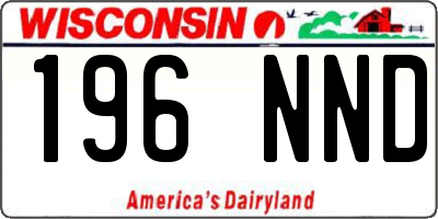 WI license plate 196NND