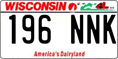 WI license plate 196NNK
