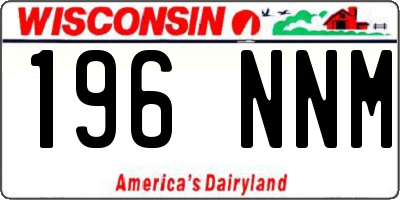 WI license plate 196NNM
