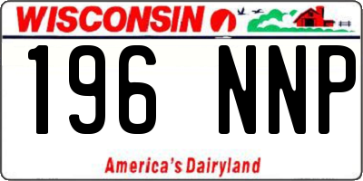 WI license plate 196NNP