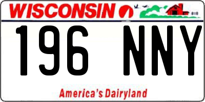 WI license plate 196NNY