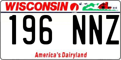 WI license plate 196NNZ