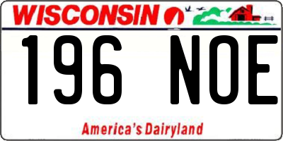 WI license plate 196NOE