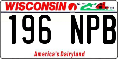 WI license plate 196NPB