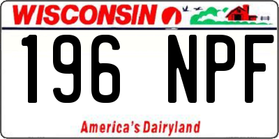 WI license plate 196NPF