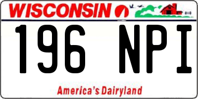 WI license plate 196NPI