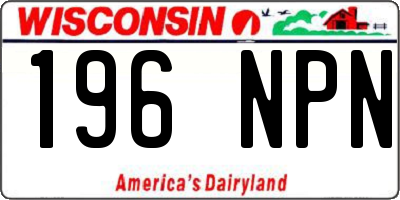 WI license plate 196NPN