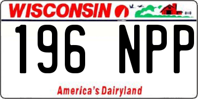 WI license plate 196NPP