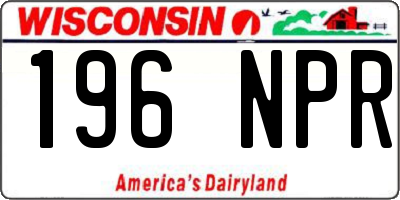 WI license plate 196NPR