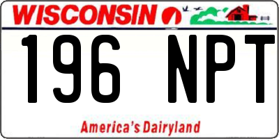 WI license plate 196NPT