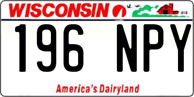 WI license plate 196NPY