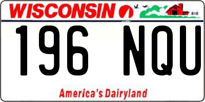 WI license plate 196NQU