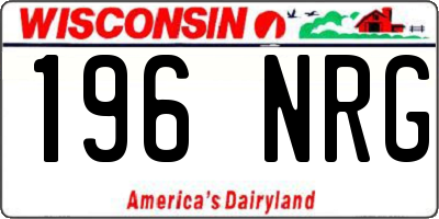 WI license plate 196NRG