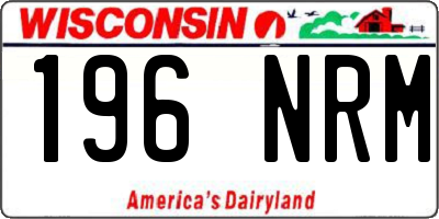 WI license plate 196NRM