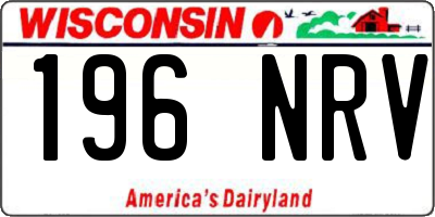 WI license plate 196NRV