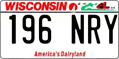 WI license plate 196NRY