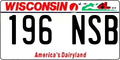 WI license plate 196NSB