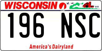 WI license plate 196NSC