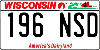 WI license plate 196NSD