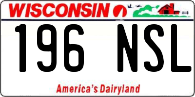 WI license plate 196NSL