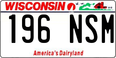 WI license plate 196NSM