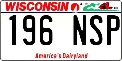 WI license plate 196NSP