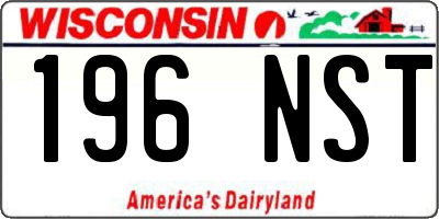 WI license plate 196NST