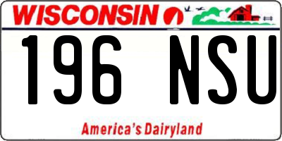 WI license plate 196NSU