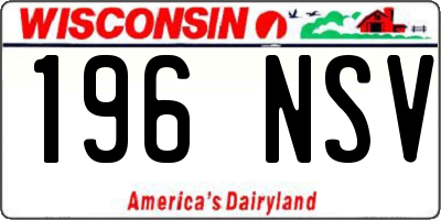 WI license plate 196NSV