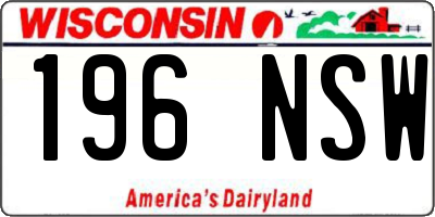 WI license plate 196NSW